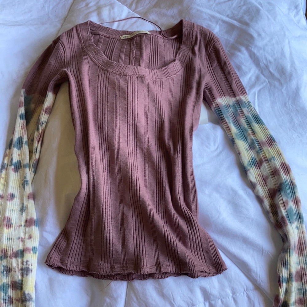 Big Sur Tie dye sleeve free people shirt